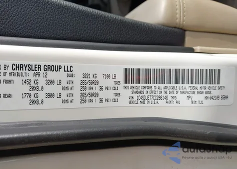 2012 Dodge Durango Citadel from USA, damaged, VIN 1C4SDJET7CC286146